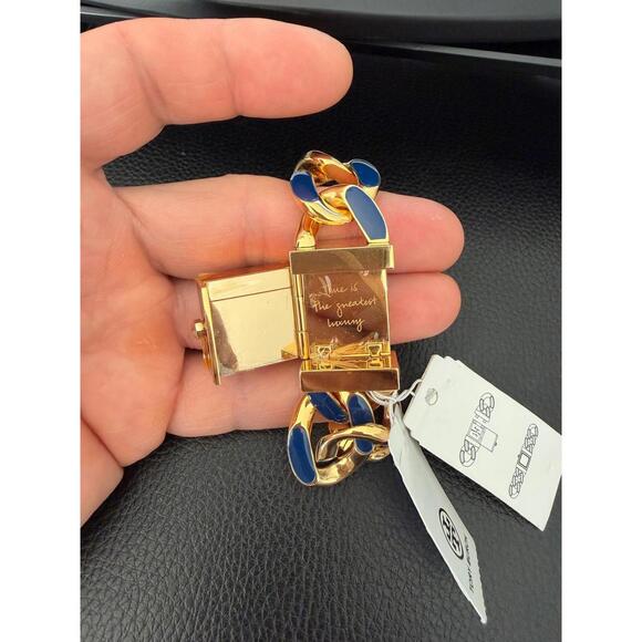NEW Tory Burch Tilda Navy Blue Gold Tone Stainless Watch main image 5